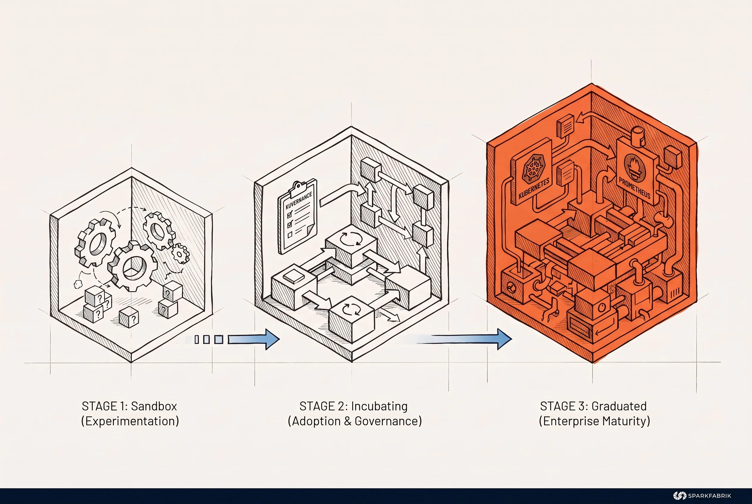 The three maturity levels of CNCF projects