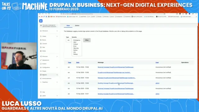 Demonstration of using the Runner APIs, where an AI agent processes a natural language request to perform structural operations on the CMS.