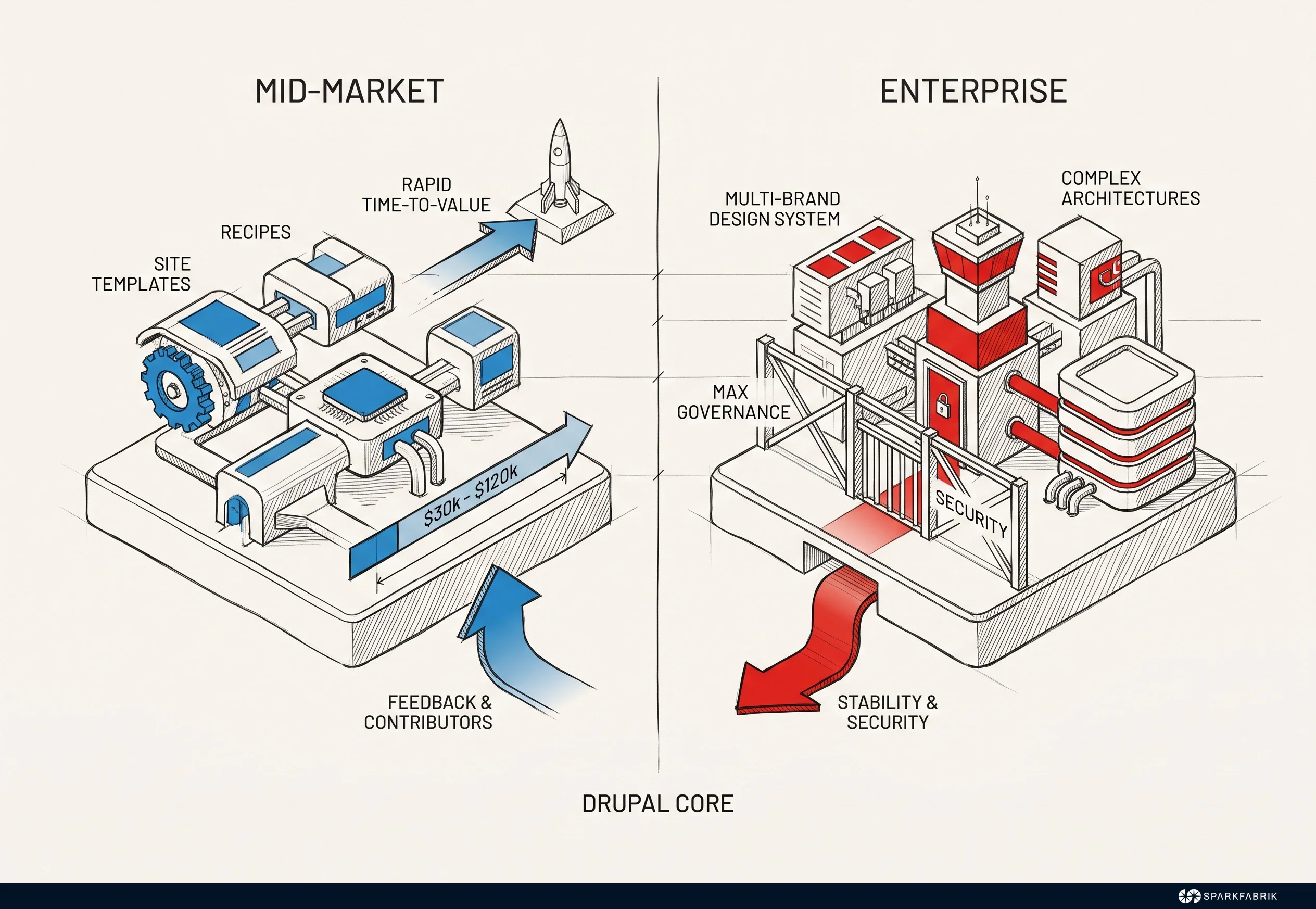 Sinergia tra Mid-Market ed Enterprise in Drupal CMS