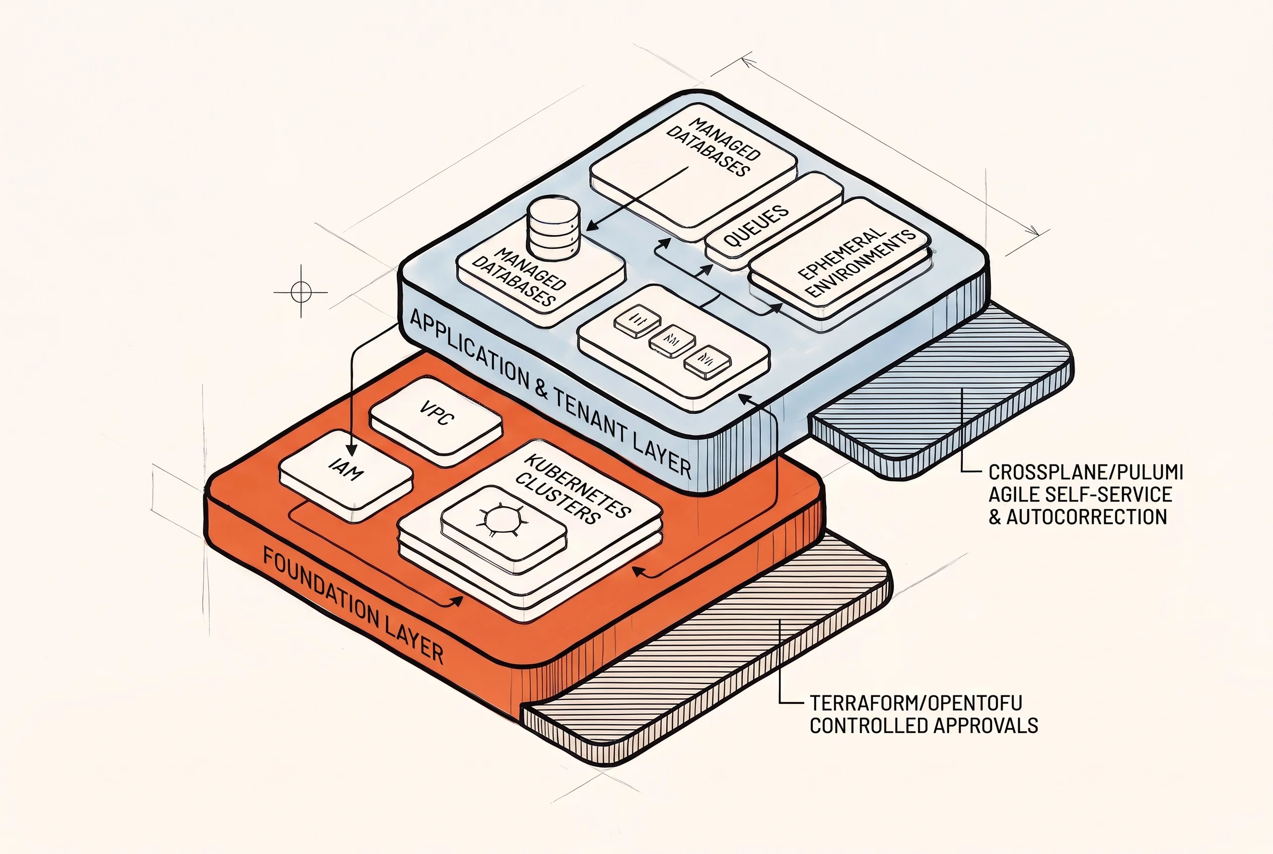 Layered IaC architecture: foundational and application layers