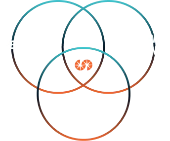 Venn diagram composed of Personas, Customer Journeys and User Stories, with at the center the SparkFabrik logo