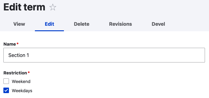 Add a restriction to an access term
