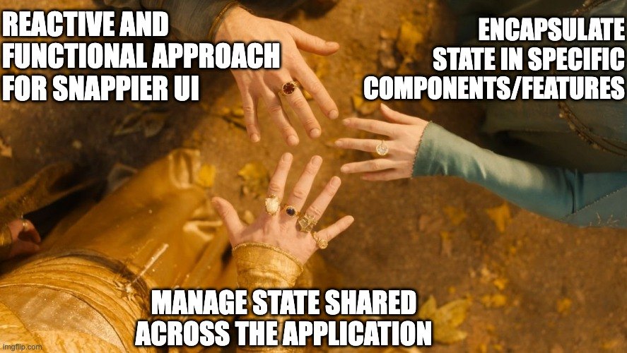 The three rings combining together their strengths