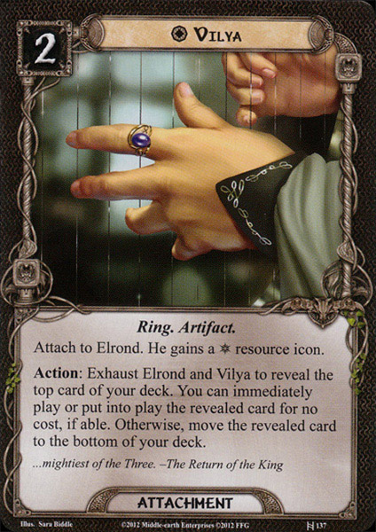 A TCG card showing the ring Vilya
